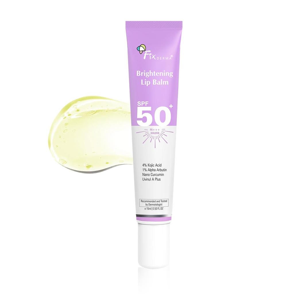 Fixderma Осветляющий бальзам для губ с SPF 50 PA+++ для пигментированных и сухих губ | 4% койевой кислоты, 2% альфа-арбутина | Увлажняет, питает и осветляет пигм