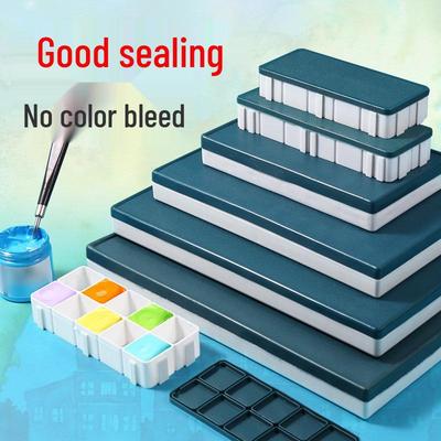 Портативная коробка для акварельной палитры: Увлажняющая герметичная палитра, 24/36/48 ячеек с мягкой крышкой для живописи гуашью, включает 24 цвета.