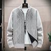 Men's Autumn Winter Cable Knit Zipper Cardigan - Thick Warm Casual Sweater for Men