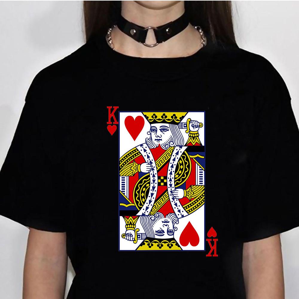 Playing Card T-shirts Women Streetwear T Shirt Female Comic Clothing