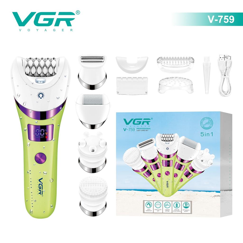 VGR 5-in-1 new high-end hair trimming set multifunctional body hair remover alloy blade full body hair removal device V-759