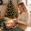 Partitioned Charcuterie Board Christmas Tree And Elk Serving Tray, Durable Wood Kitchen Organization for Food Platter, Decorative Dinnerware
