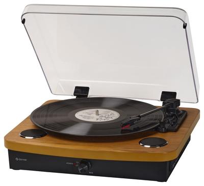 DENVER VPL-230 - Проигрыватель с встроенными динамиками, Bluetooth, USB и слотом для SD-карт и MP3, орех, Denver