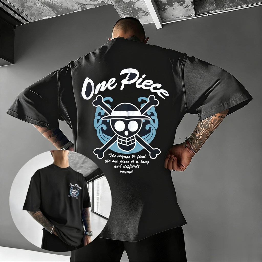 Аниме One Piece Графическая футболка Мужская Женская 2026 Лето Хлопок Короткий рукав Футболка Уличная одежда Повседневный топ Пиратский Череп Соломенная шляпа Луффи
