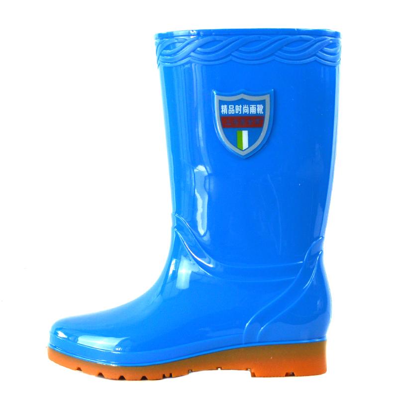 Большие размеры женские модные высокие резиновые сапоги-трубы, цветочные водонепроницаемые туфли, нескользящие резиновые туфли на толстой подошве, резиновые сапоги