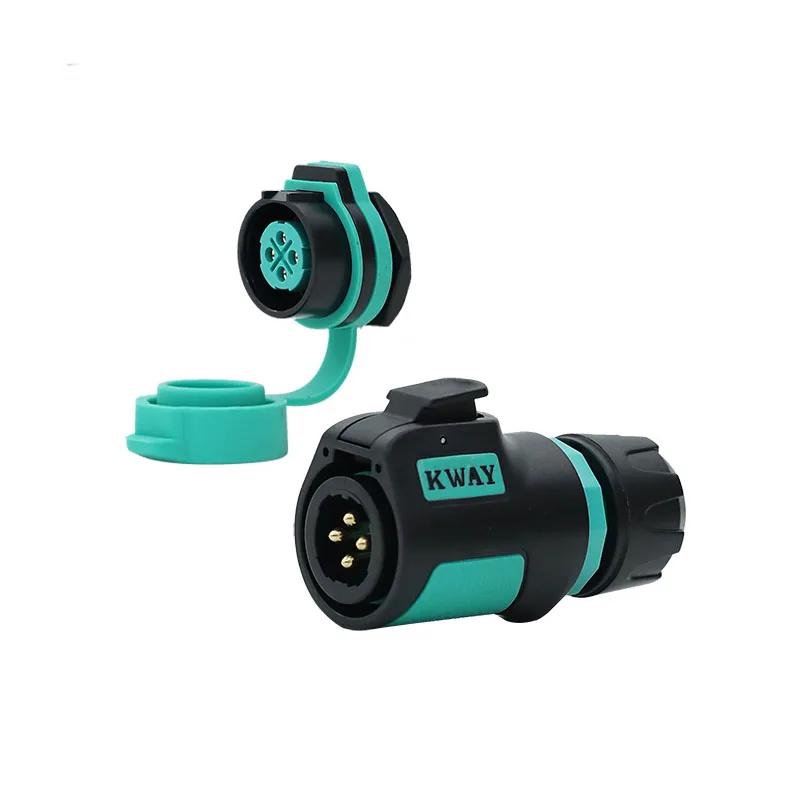 KWAY K20 Bulkhead Connector M20 Industrial 2 3 4 5 7 9 12Pin Soldering 12V Male Plug Female Socket Panel Mount Waterproof IP68