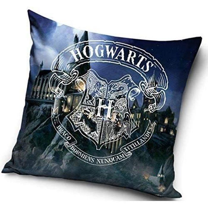 Housse De Coussin Décoratif - Harry Potter - 40 X 40 Cm - Polyester - Déhoussable - Bleu