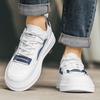 Корейская версия простых повседневных кроссовок для студентов, модные туфли на шнуровке на платформе, кожаные туфли с низким верхом, персонализированные белые туфли