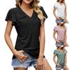 Женский повседневный модный сексуальный однотонный топ с v-образным вырезом и короткими рукавами
