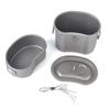 Outdoor Camping Pure Titanium Cookware Lunch Box with Folding Handle Ultra-Light Bento Box for Mountaineering & Backpacking