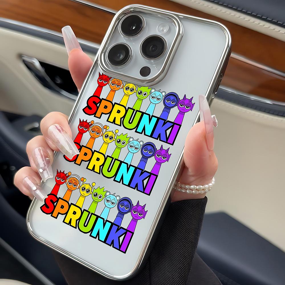 Чехол для телефона Sprunki Game для iPhone 16e 16 15 14 13 12 11 Pro Max X XR XSMAX 8 7 Plus Роскошный прозрачный мягкий задний чехол