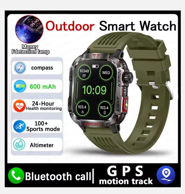 Новые военные GPS умные часы для мужчин фонарик компас водонепроницаемый уличный спортивный трекер Bluetooth вызов умные часы