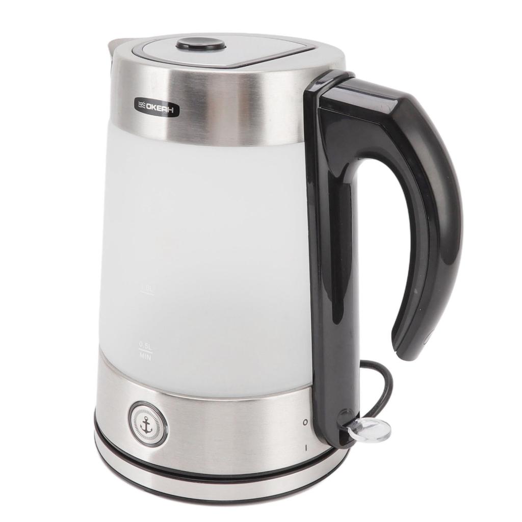 Электрический чайник 1,7 л из боросиликатного стекла, чайник для чая и кофе, автоматический отключаемый водонагреватель для кухни