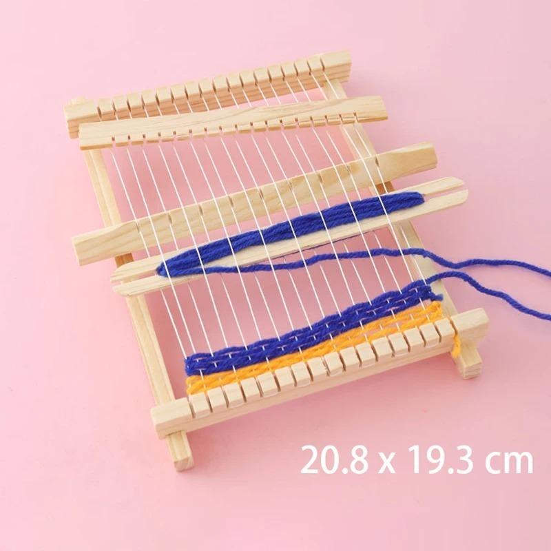 Деревянный ткацкий станок для детей DIY, набор игрушек для плетения, игрушки для ролевых игр, ручное вязание для девочек, бытовая вязальная машина, тренировка мелкой моторики