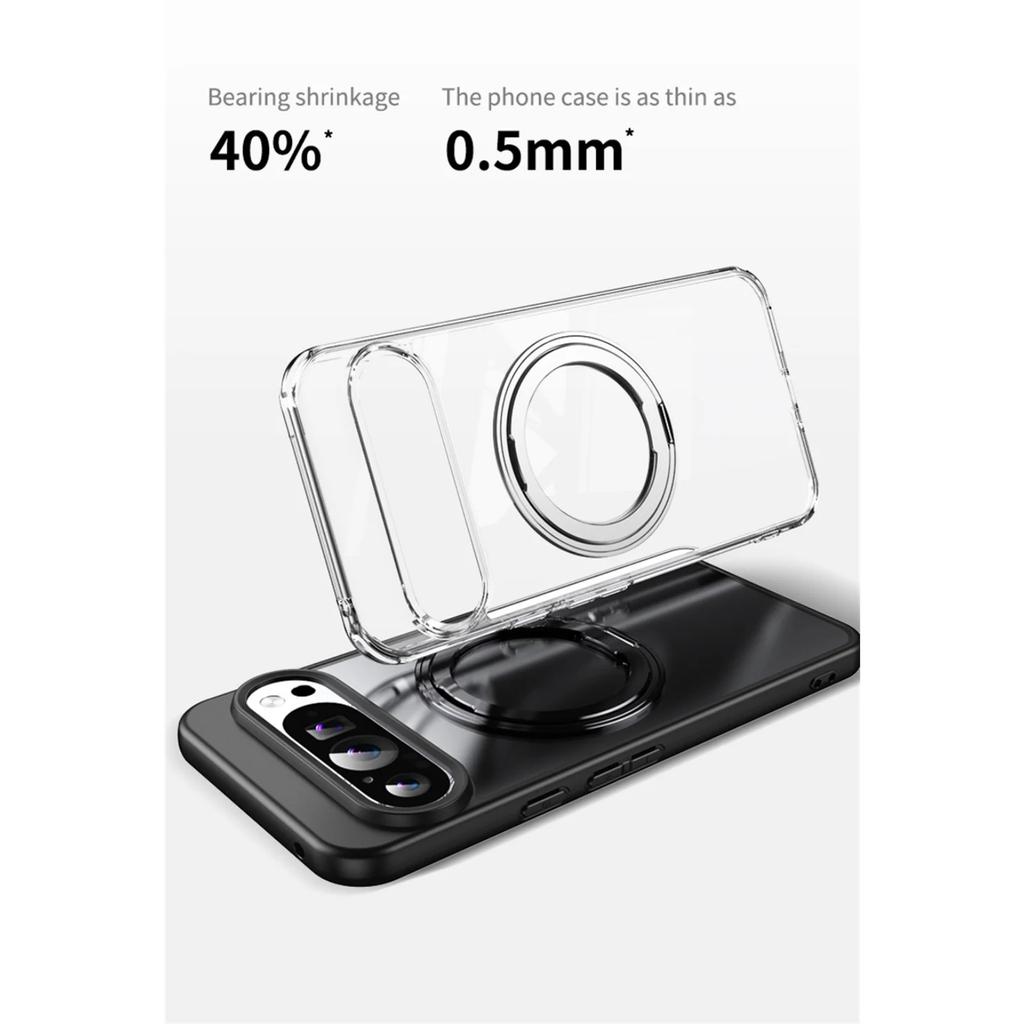 Магнитный чехол-подставка с вращением на 360° для Google Pixel 9 8A 8 Pro XL, роскошный металлический складной кронштейн, противоударный защитный чехол