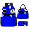 Rainbow Friends Kids School Backpack Set Elementary Students - Oxford Fabric Dual Strap Bag With Lunch Pouch Pencil Case