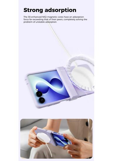 Магнитный чехол-скин для Samsung Z Flip 8, складной, с шарниром 3-в-1 и покрытием из поликарбоната с распылением краски