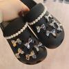 Shoe Charm DIY Pins Sweet Cool Girl Pearl Chain Bow GemstoneDecoration Buckle for Hole Shoes Charms Set Accessories Kids Boy Girls Gift
