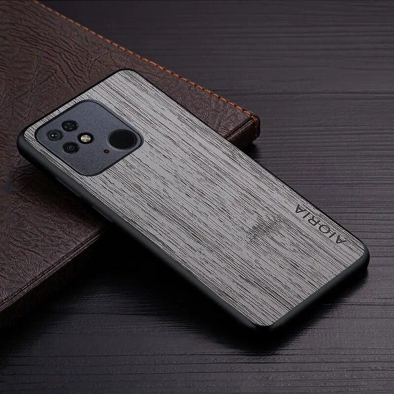 Чехол для Xiaomi Redmi 10C 10A NFC, чехол из бамбукового дерева, кожаный чехол для телефона, роскошный чехол для xiaomi redmi 10c, чехол, капа