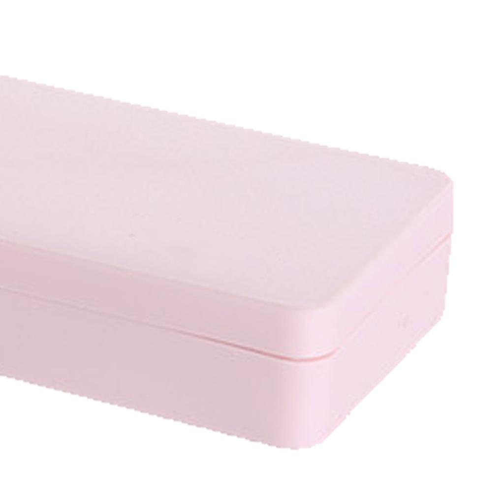 Пластиковый пенал на кнопке Легкий Портативный Простой дизайн Пенал для студентов Канцелярские товары Светло-розовый