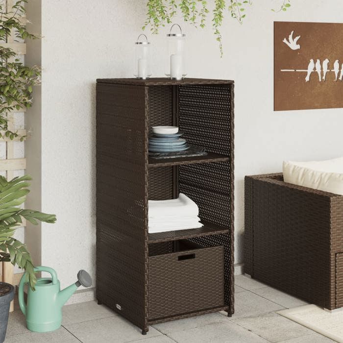 VidaXL Armoire de rangement jardin marron 50x55x115 cm résine tressée 365548