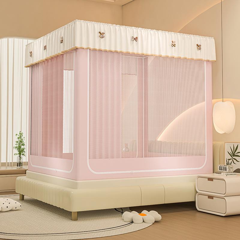 Blackout Anti-Fall Mosquito Net for Beds - Baby-Safe, Warm Bedroom Yurt Tent
