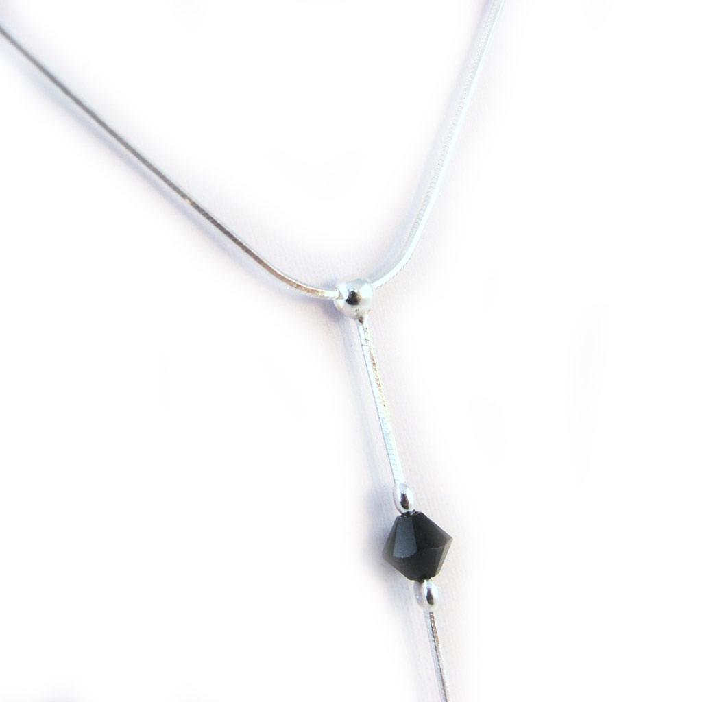 Les Trésors De Lily [G1784] - Черное серебряное колье «Линда»