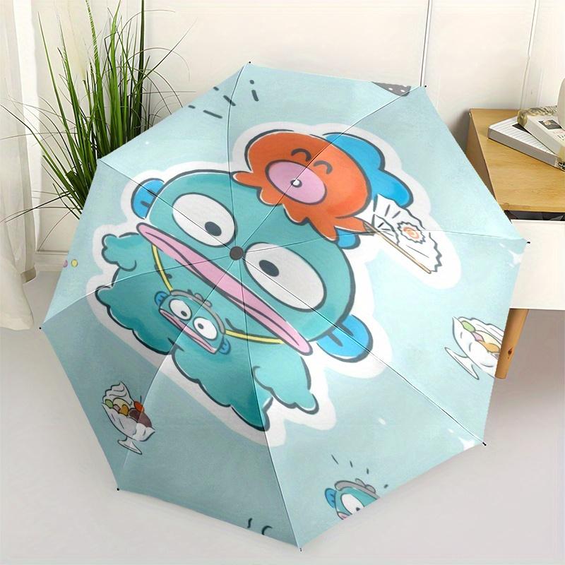 Cute character,Kawaii design Automatic Folding Umbrella Simple 8 Rib Design, Bright Cartoon Pattern, Durable Iron Frame, Suitable For Travel
