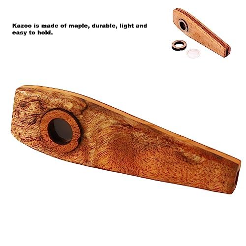 Maple Kazoo, Wooden Wind Instrument with Mellow Tone, Portable Kazoo Toy, Perfect for Parties