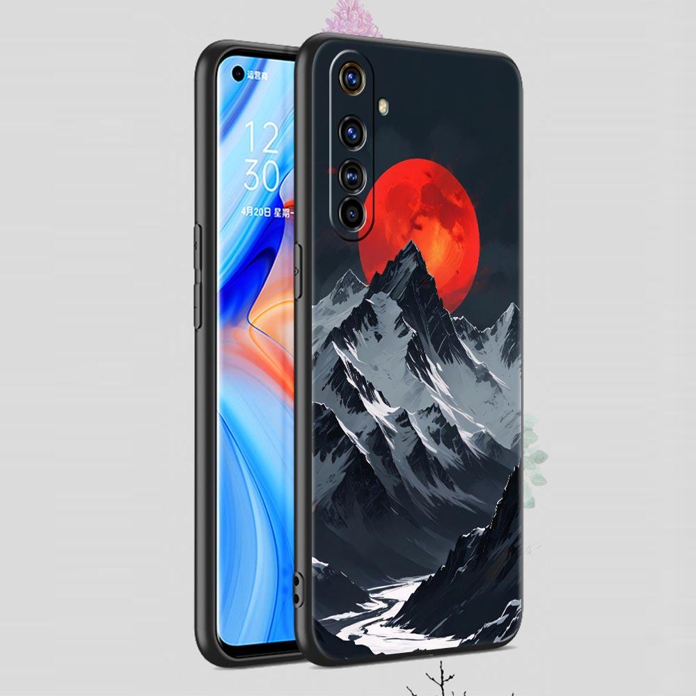 Черный Чехол Горная Вершина Для Realme C67 C63 C55 C53 C35 C25 C21 GT 2 3 5 6 10 11 12 13 Pro Plus 5G Мягкий ТПУ Чехол Для Телефона Fundas