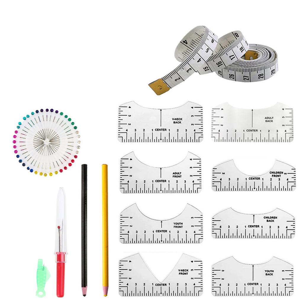 Футболка Линейка для Центровки Футболки Наборы Линеек для Выравнивания Футболки Футболка Набор Шаблонов для Трафаретной Печати Термо/Виниловой Прессой