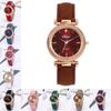 Модные женские кожаные повседневные часы, роскошные аналоговые кварцевые наручные часы с кристаллами
