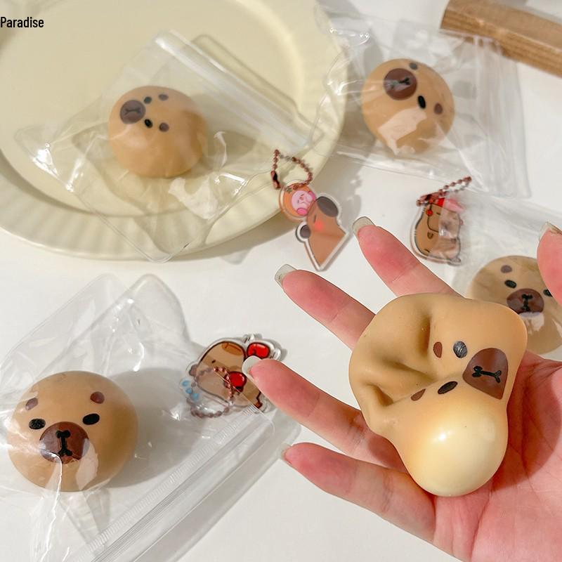 Милая капибара и рыба-фугу сквиши для снятия стресса игрушка для рюкзака