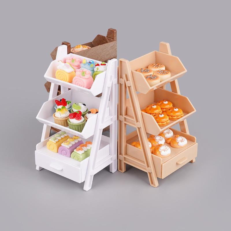Miniature Mini Flower Stand Shelf Small Model Play House Toy Mini Simulation Scene Doll House Dessert Ornament