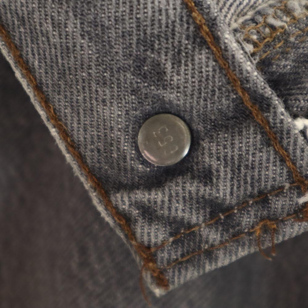 Levi's Мужские джинсы из черного винтажного денима, окрашенные по частям, 80-е 501-0658, б/у