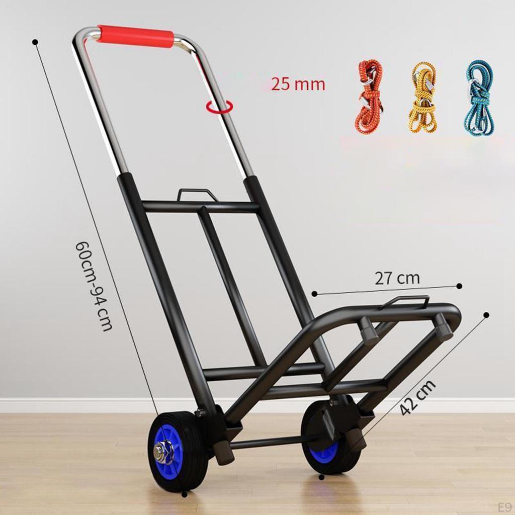 Foldable Hand Truck Dolly Adjustable Handle Collapsible Trolley Cart Convenient for Couriers