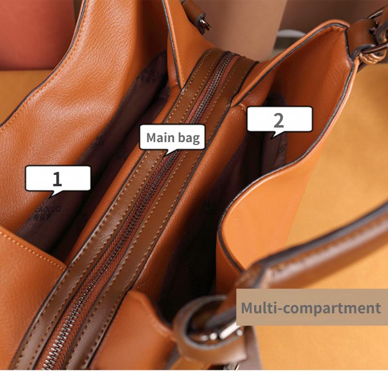 New European and American Retro Fashion Meniscus Baguette Bag Portable Messenger Large-capacity Compartment Female Bag