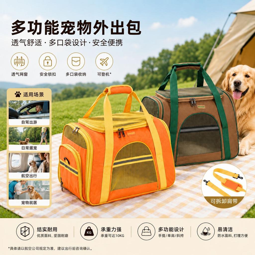 Pet Bag Mesh Breathable Hand-held Cute Travel Dog Walking Backpack Cat Backpack Carrier