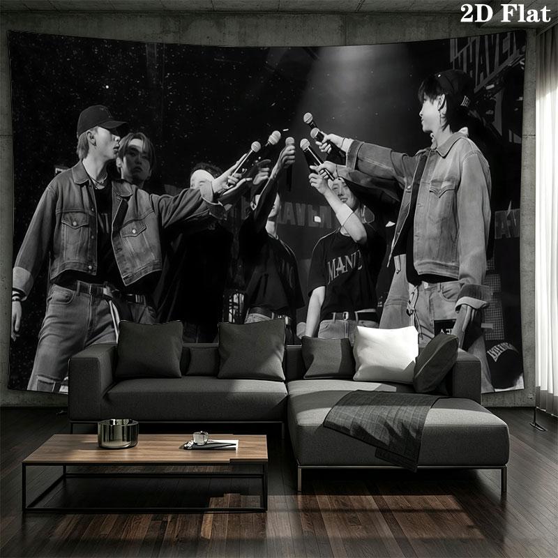 SKZ Wall tapestry, aesthetic printed fabric blanket, suitable for bedroom, living room, and home decor.