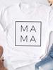 Футболка с принтом MAMA Letter, женская, с коротким рукавом и круглым вырезом, свободная, женская, летняя, модная, футболка, топы, одежда