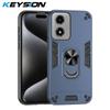 KEYSION Shockproof Case for Motorola MOTO G24 Power G04 G04S Camera Protection Ring Stand Phone Cover for MOTO E14 E13 E22 E22i