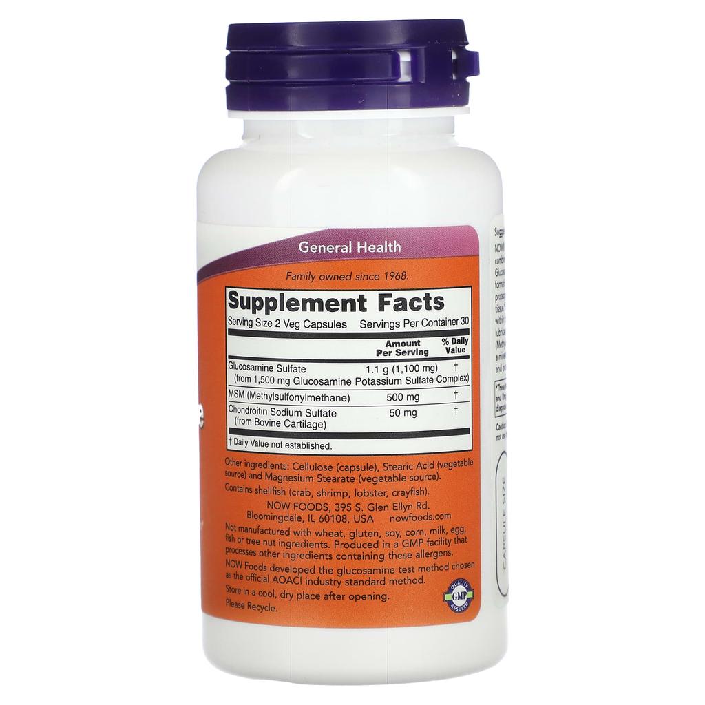 NOW Foods, Glucosamine & MSM, 60 Veggie Capsules