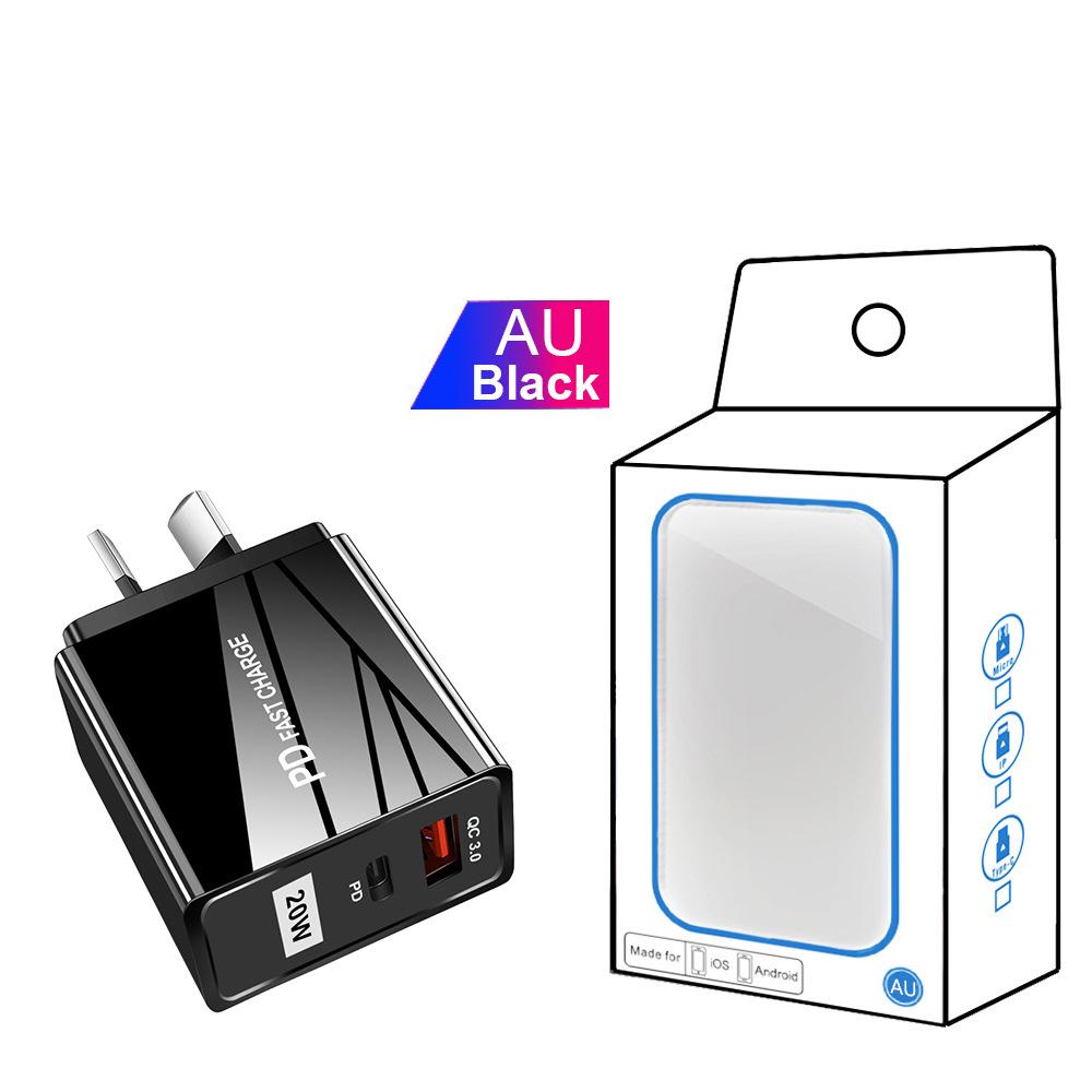 Двойное быстрое USB-зарядное устройство - 5В/9В/12В, QC3.0+PD, стандарты ЕС/США
