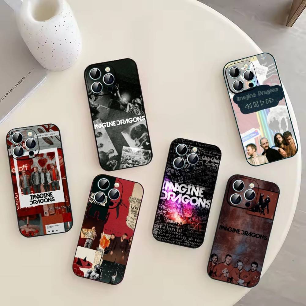 Чехол для телефона с изображением группы Imagine D-Dragons для iPhone 17,16,15,14,13,12,11 Plus,Pro Max,XS, Мягкий черный чехол