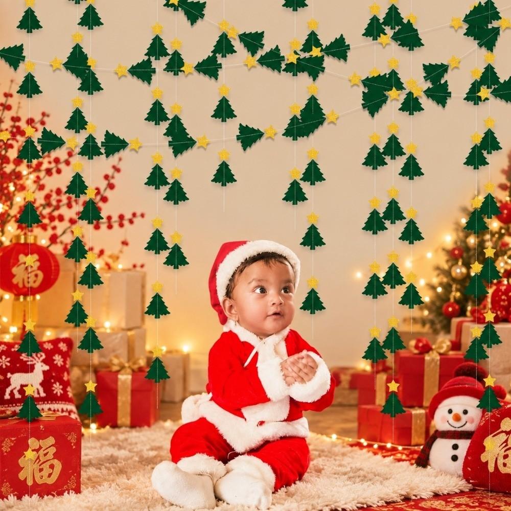 Green Christmas Hanging Streamer DIY Hanging Backdrop Decor Christmas Party