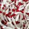 30PCS of T-tail Soft Bait Red Head and White 5.5/6.3/7/9/12cm Road Bait Fishing Supplies