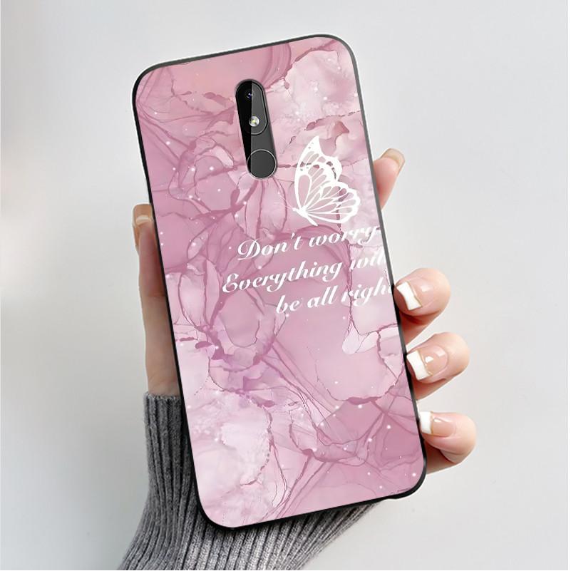 Printing Pattern Case For Nokia 3.2 / Nokia 3 / Nokia 3.1 Capa Coque Soft Silicone Black Shell Cover Cute Flower Cartoon Casing