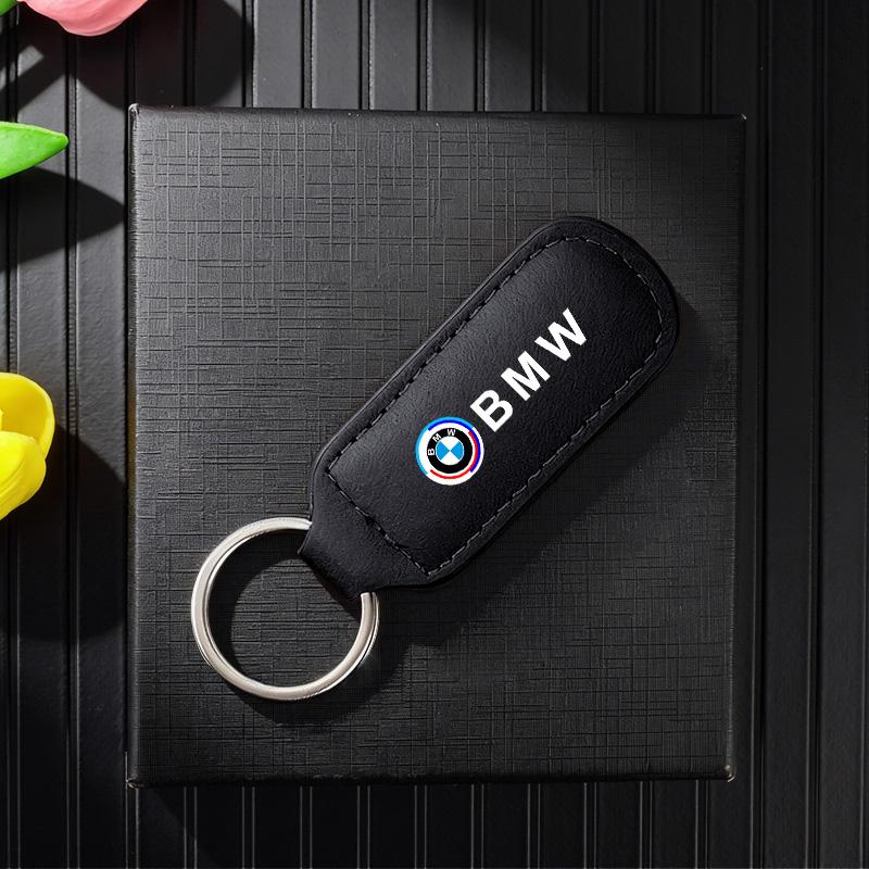 Luxury Leather Car Badge Keychain Keyring Metal Key Ring For BMW 50th Anniversary 1 3 5 7 Series G30 G20 E87 E92 E30 X1 X3 X5 X6 ulbn07
