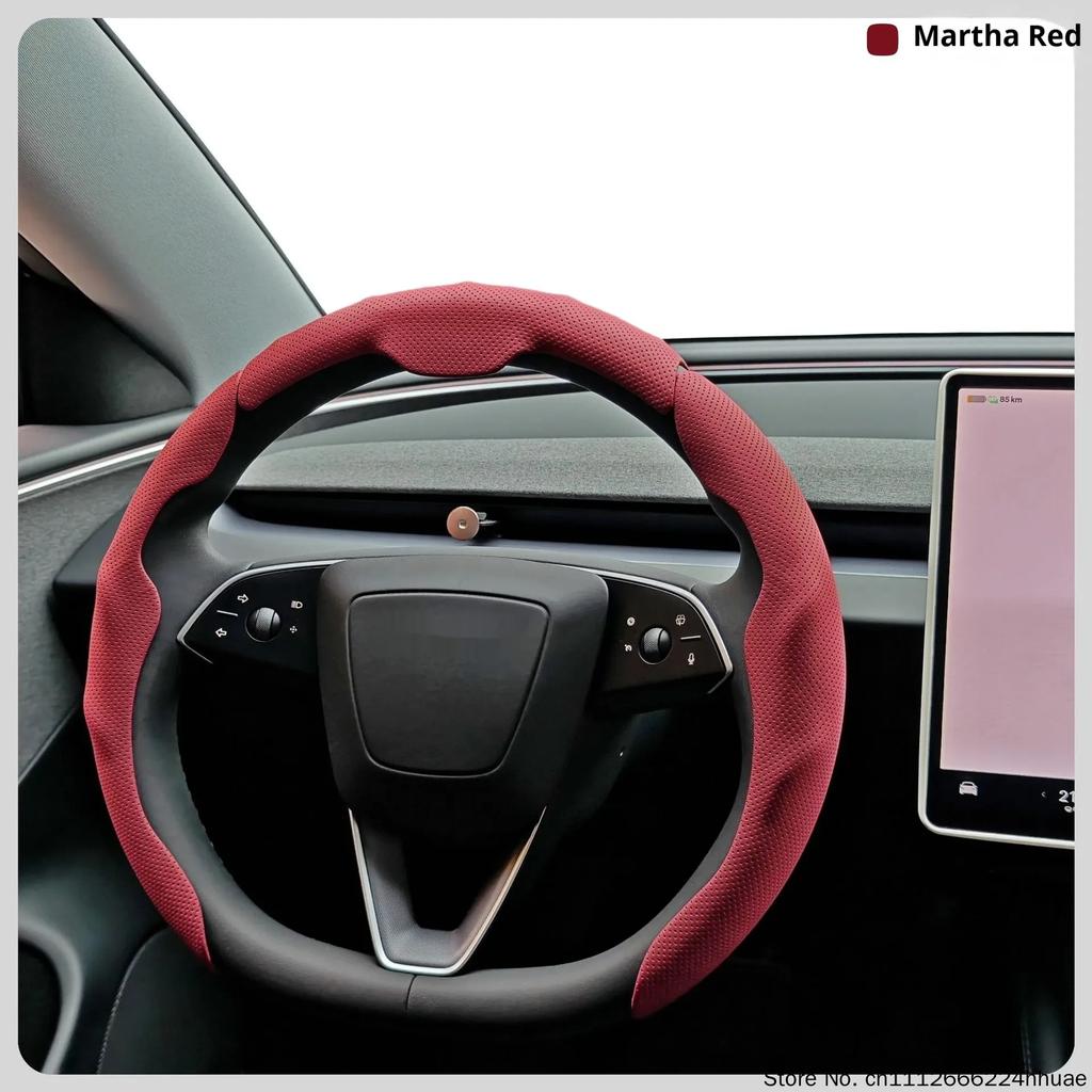 Car In Vehicle Nappa Leather Steering Wheel Cover Universal For Men And Women All Seasons Nonslip Sweatabsorbing Wearresistant