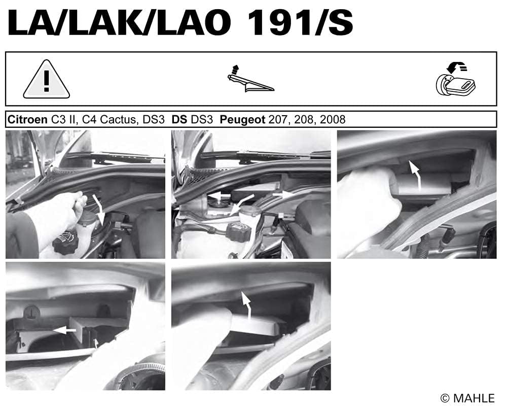 Фильтр кондиционера MAHLE - Антибактериальный, противовирусный, для Peugeot, Citroën C3, C4, Cactus, DS3, 207, 207CC, 207SW, 208, 2008 (MAHLE C2001) - 2 упаковки